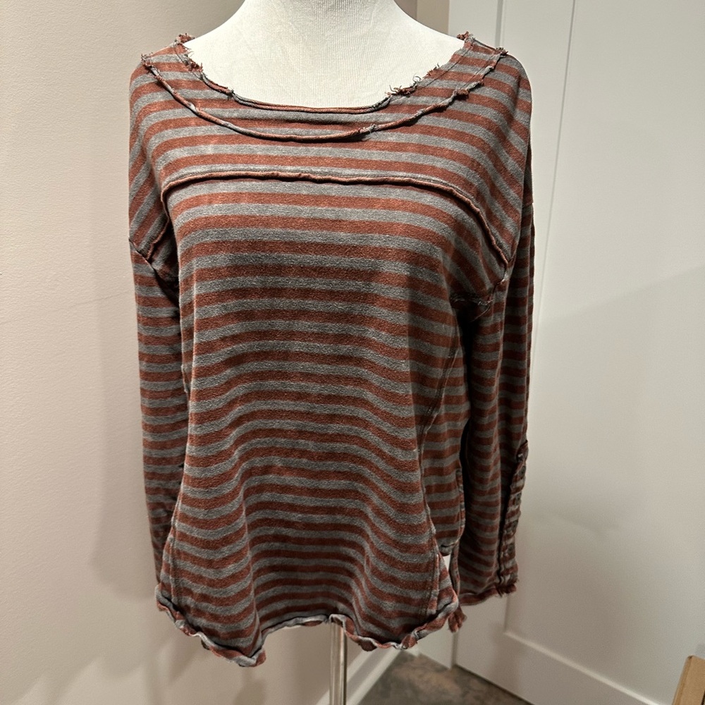 Free People Romantics striped sweatshirt.